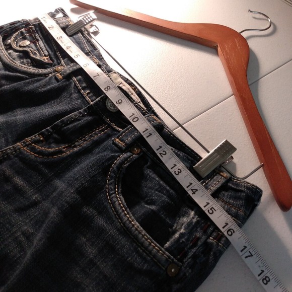 Mek Denim Jeans Womens 29X34 Canberra Low Rise Bootcut Flap Pockets Distressed - Picture 7 of 10